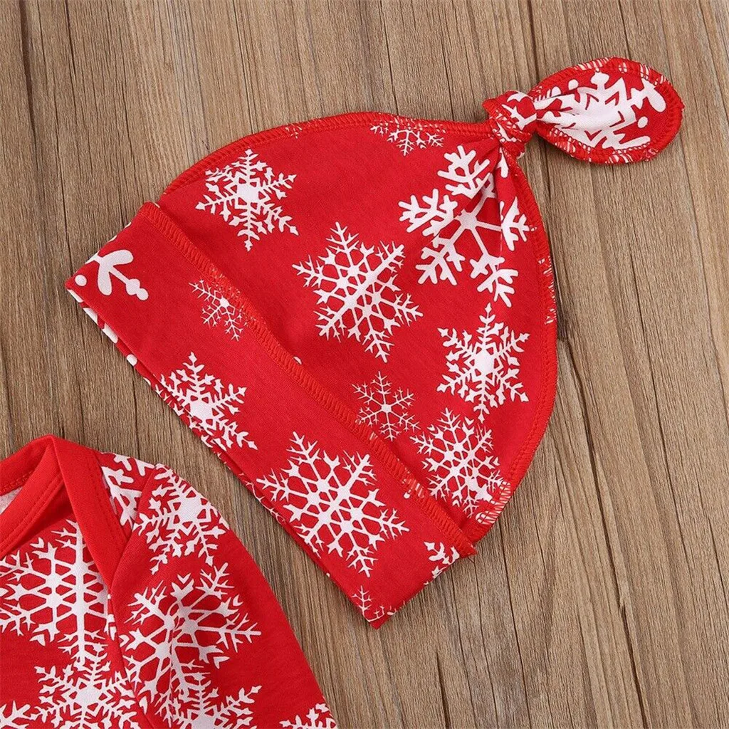 Рождественское боди; одежда для малышей; боди; комплект с шапочкой для новорожденных девочек и мальчиков; рождественское боди с принтом «Снег»; одежда