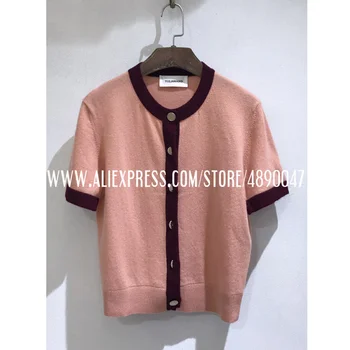 

2020 ladies sweater cardigan round neck cashmere short sleeve sweater soft sweater winter new high quality casual top