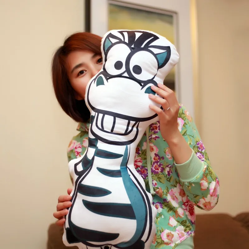 Forest Animal Plush Lion Giraffe Ostrich Kiang Plush Stuffed Doll Long Strip Pillow Cushion Toy Funny Family Member2