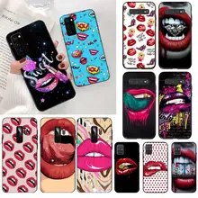 Funda para teléfono móvil CUTEWANAN Sexy con boca labios pintalabios negro para Samsung S20 plus Ultra S7 S6 edge S8 S9 plus S10 5G lite 2020(China)