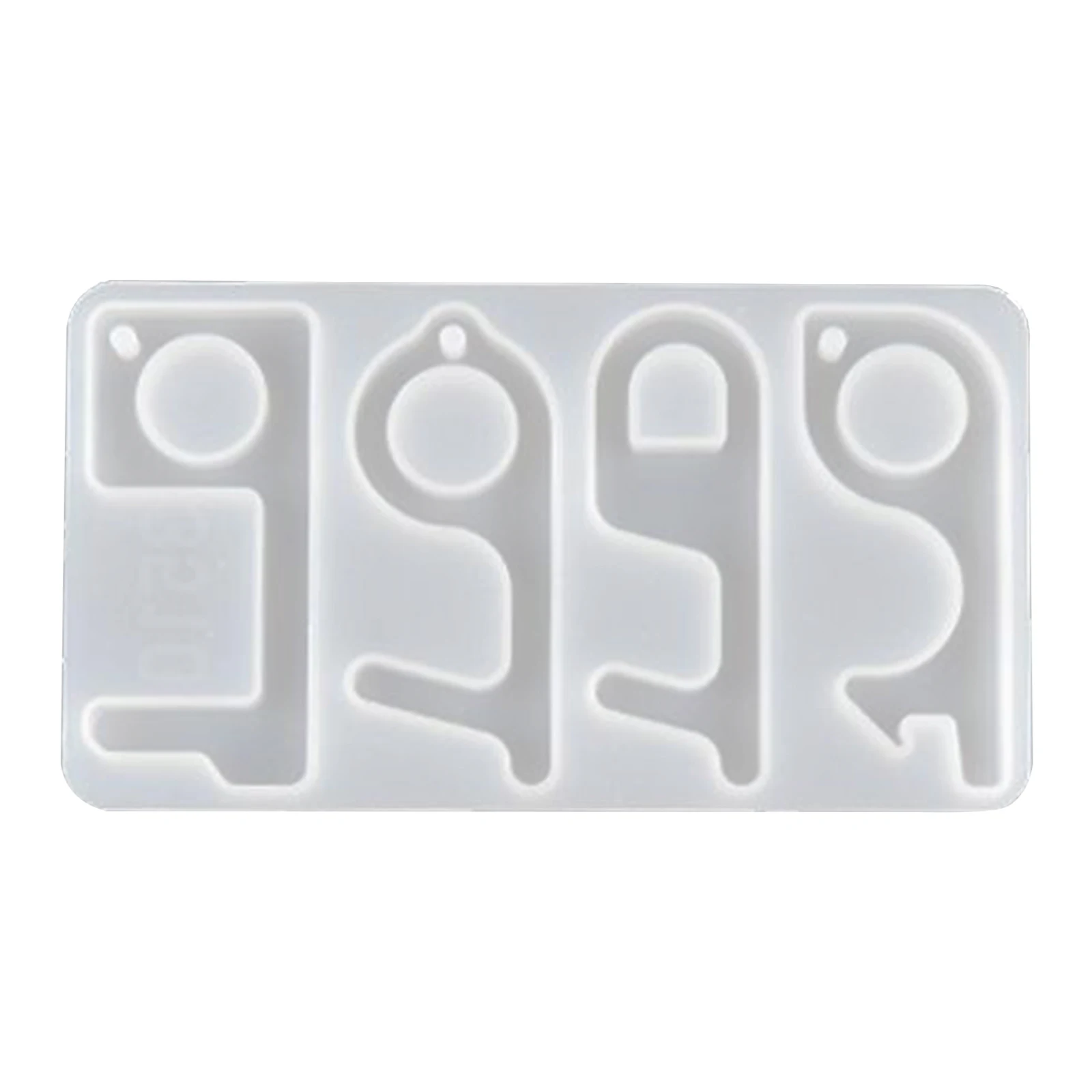 DIY Keychain Epoxy Resin Silicone Mold for Making Touchless Door Opener Keys 8.3x14.8x0.8cm