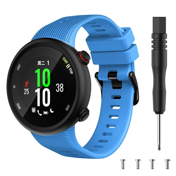 Силиконовый ремешок для часов Ремешок для Garmin Forerunner 45 45s смарт-браслет для часов модный спортивный сменный ремешок - Цвет: 天空蓝