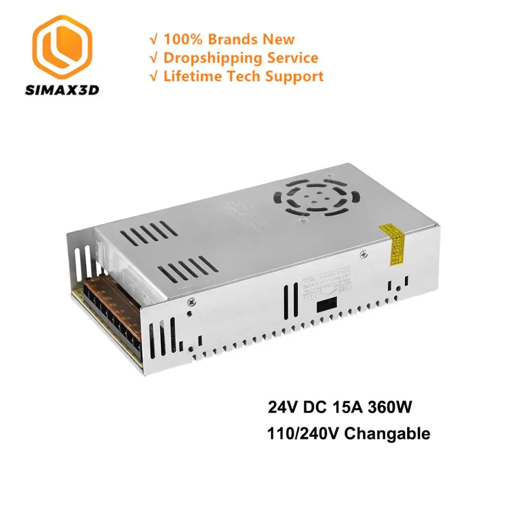 

SIMAX3D hotend 3D принтер Часть 24V 15A 360W Регулируемый режим переключения питания Prusa для i3 MK3 CR-10 CR-10S 3D смарт-принтер