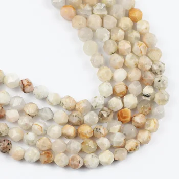 

YHBZRET Natural Stone Faceted Sun moonstone 15" 8MM Loose Spacers beads for Jewelry making DIY bracelets necklace accessories
