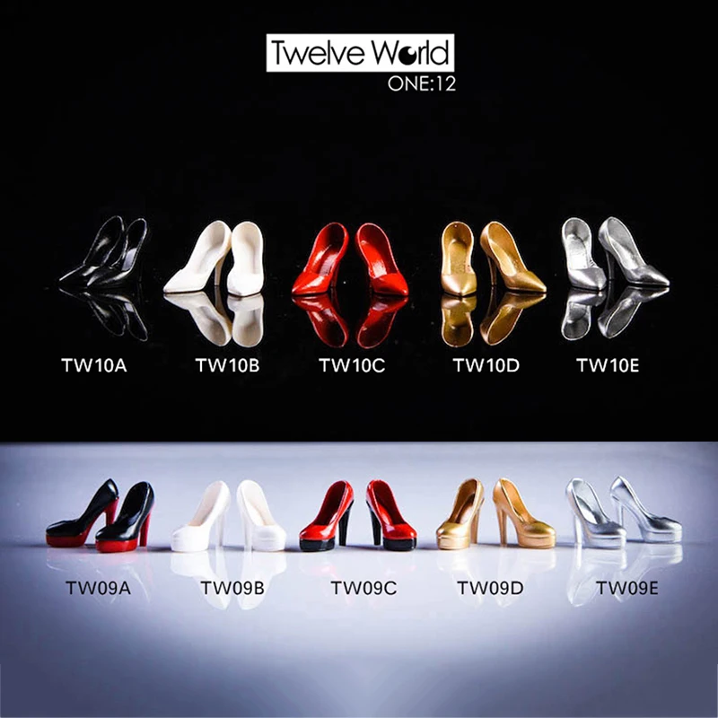 

TWTOYS TW09 TW10 1/12 Girl High Heels Shoes Empty Inside Shoes Model for 6'' PH Female Action Figure Body