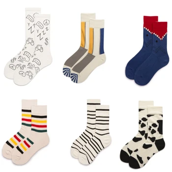 

2020 Depony High Quality Combed Cotton happy socks women’s smiling face Casual Soft Comfortable Calcetines