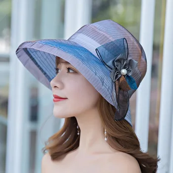 

1pcs Women's beach hats Caps 2020 Summer Fashion Foldable mesh Splicing Ruffles Floppy Travel Sun Casual Ladies sombreros Hats