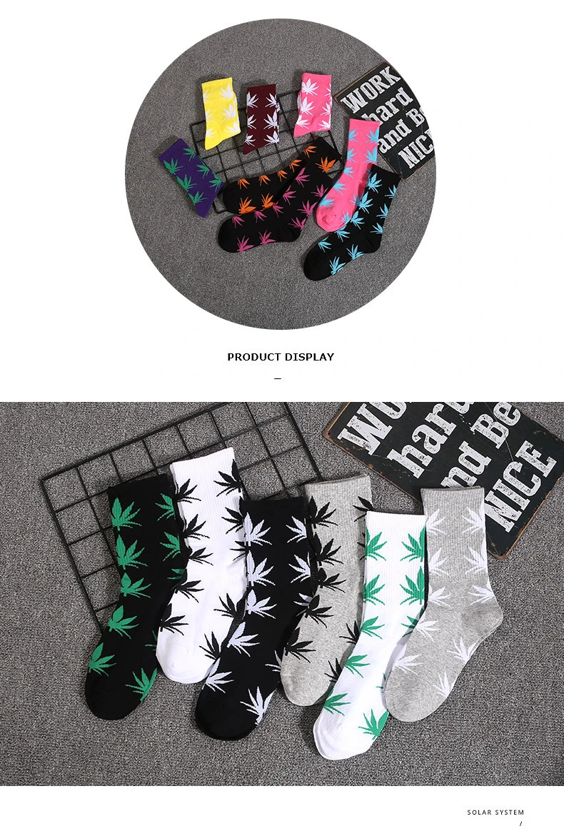 Клен носки с листьями ins/Лидер продаж, Для мужчин/Для женщин Корейский ulzzang трубка носки Harajuku уличный стиль, носки в стиле хип-хоп, хлопковые носки