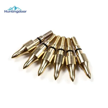 

Huntingdoor Quality 100 Grain Gold Carbon Steel Gourd Arrowheads Archery Practicing Broadheads for Carbon or Fiberglass Arrows