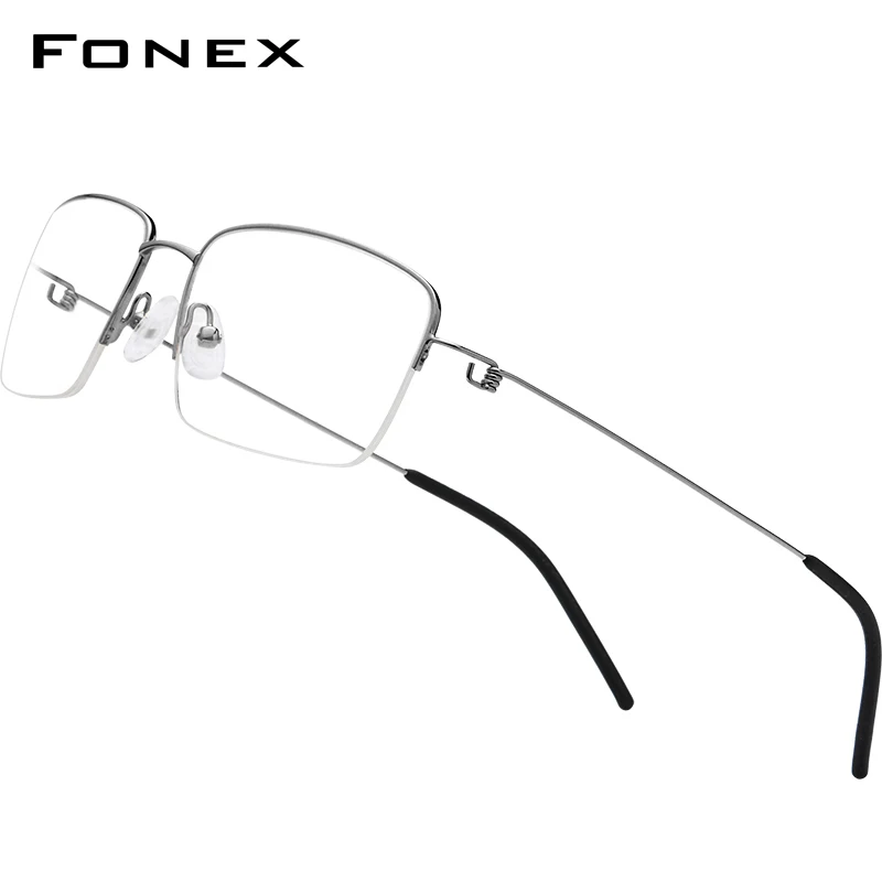 FONEX Оправа для очков Мужская из титанового сплава без винтов 98623|Мужские очки