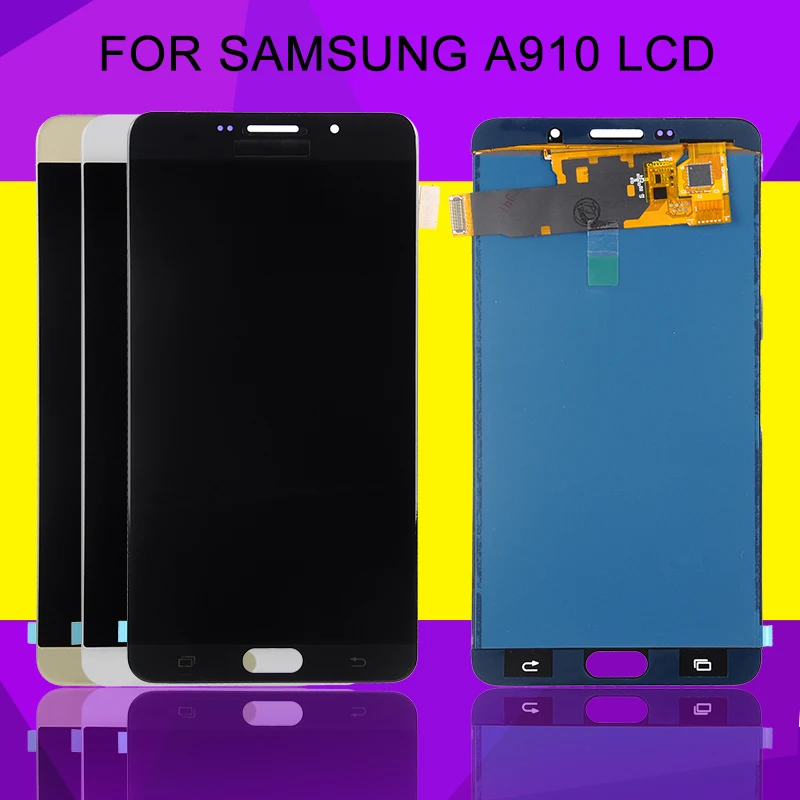 

HH OLED A910 Lcd Touch Screen Digitizer Assembly For Samsung Galaxy A9 Lcd A9000 A900 A9 Pro A9 2016 Display Free Shipping