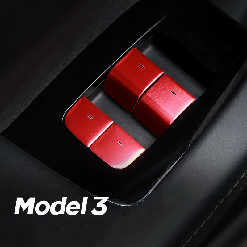 

Car Windows Control Panel button Cover alloy sticker for Tesla model 3 interior decorative decal stickers styling accessories