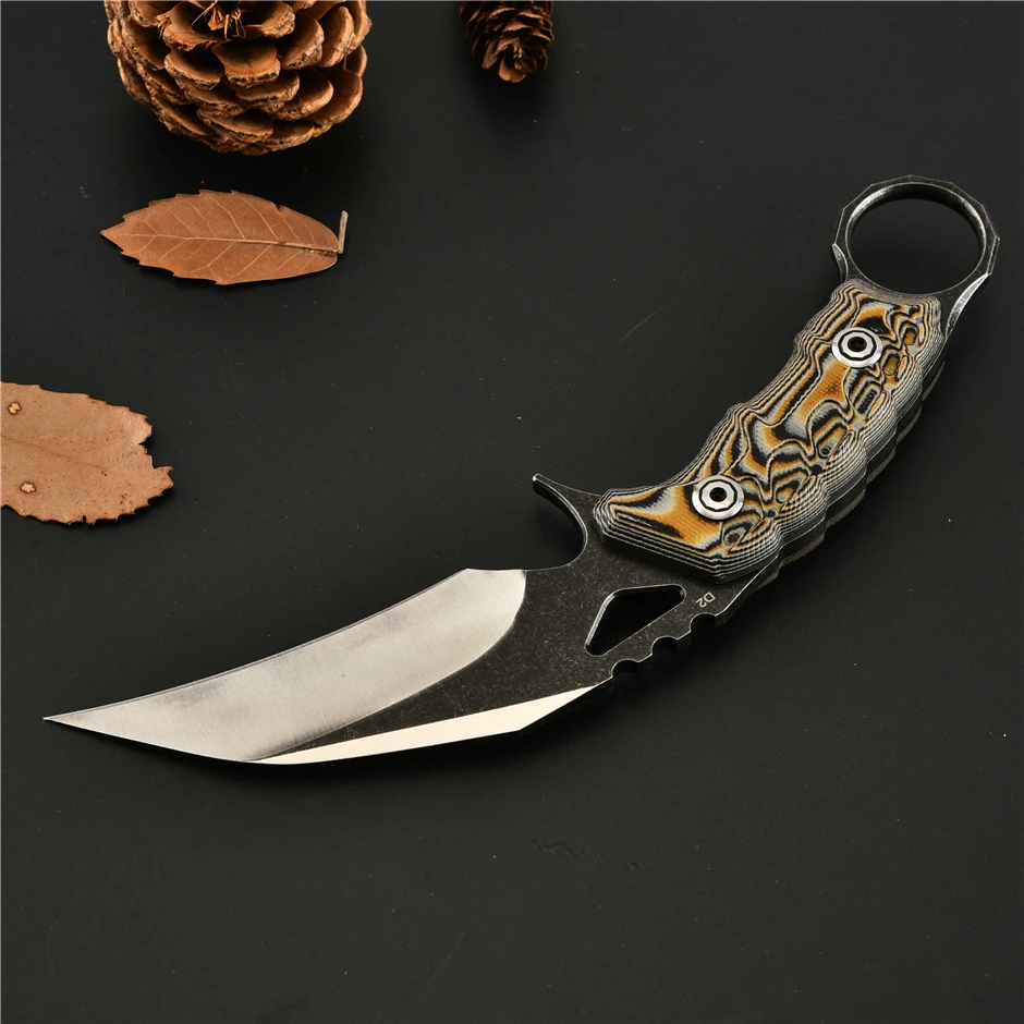 Karambit CS GO тактический боевой нож D2 сталь острый открытый Самозащита коготь нож выживания карманные ножи кемпинг Охота EDC
