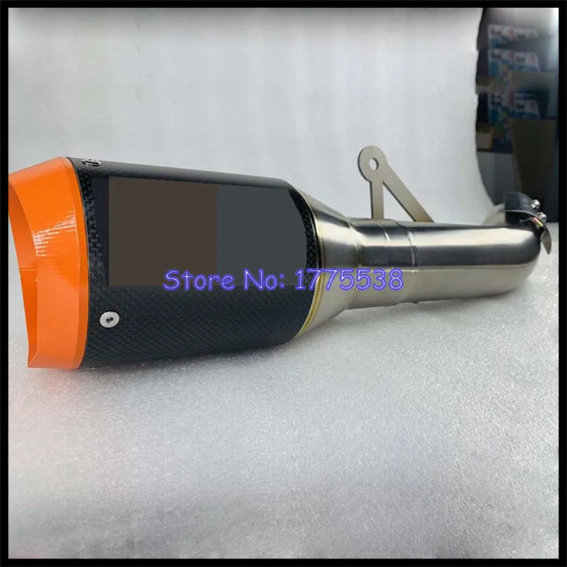 Titanium Alloy Motorcycle Exhaust Slip-on for KTM 790 890 Duke 2018-2023 with Carbon Exhaust Muffler Titanium Link Pipe Cover - Image 3