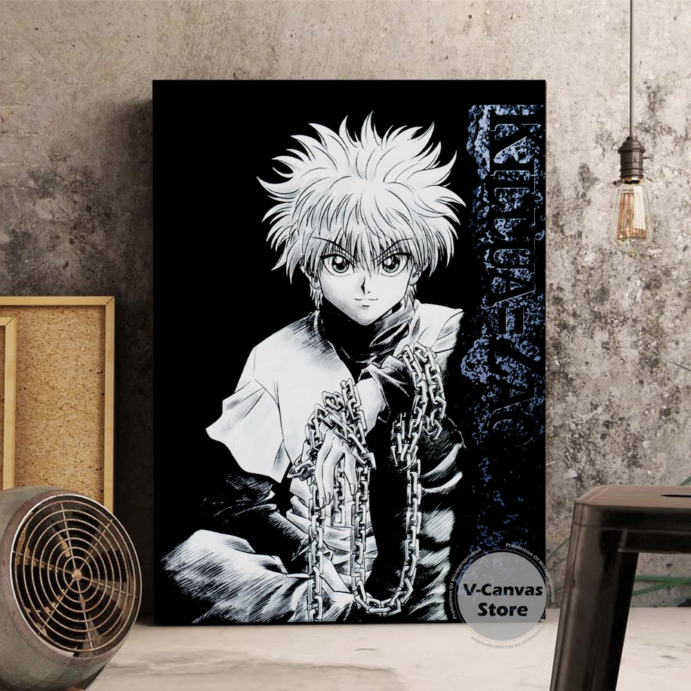 ハンター ハンターキルアzoldyckアニメの装飾プリントのポスターキャンバスフレームレス研究リビングルームの家の壁アートの絵画 Painting Calligraphy Aliexpress