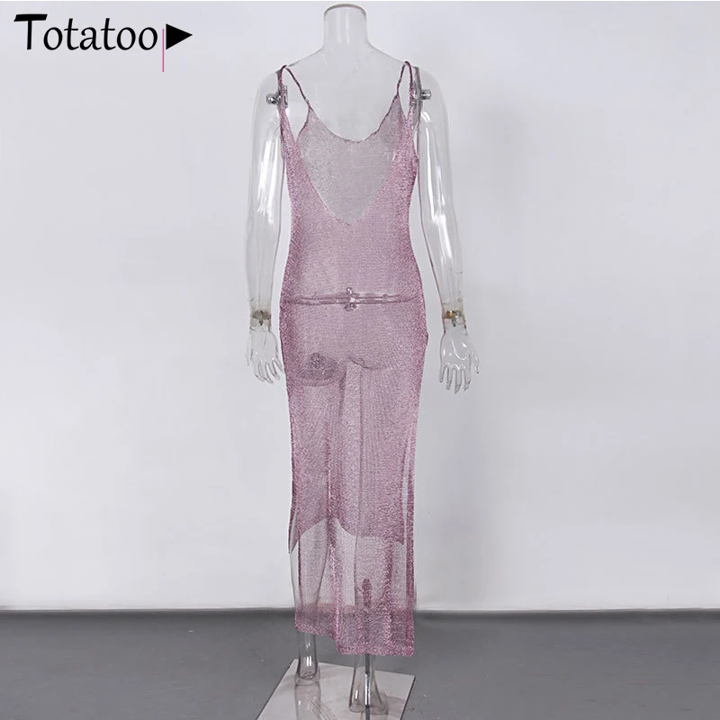 Totatoop Backless Sexy Knitted Dress Women 2021 Summer Long Sleeve Open Back See Through Beach Cover Mini Dress Femme Clubwear vintage clothing stores