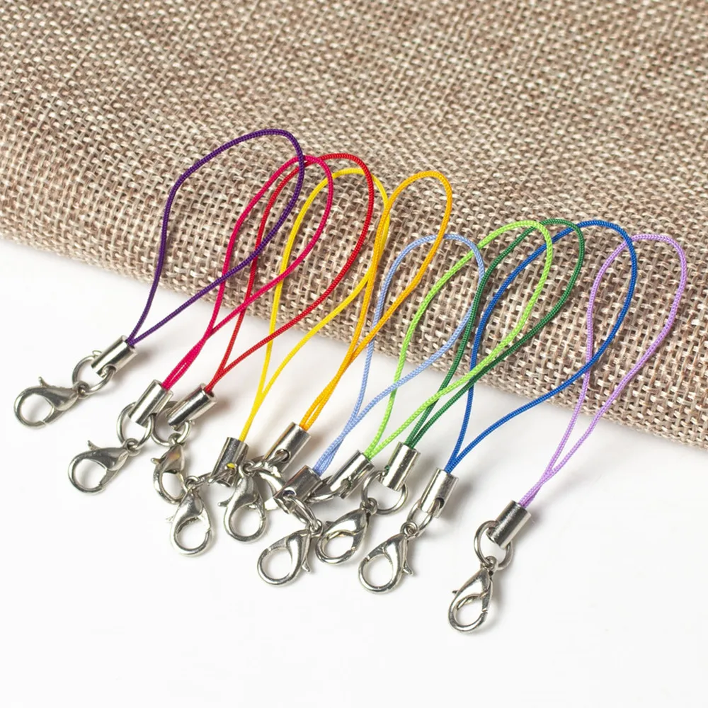 

10pcs/lot Polyester Ring Lanyard Lanyard Lariat Strap Cords Clasp Rope Keychains Hooks Charms Keyring Jewelry DIY Material
