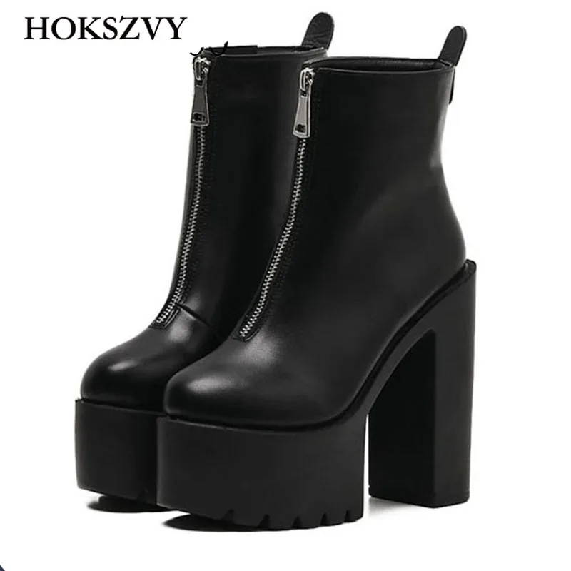 

Hate High Boots Short Platform Waterproof Platform with Zipper High Heel Women's Boots Thin Martin Boots .JXQ-1888-21