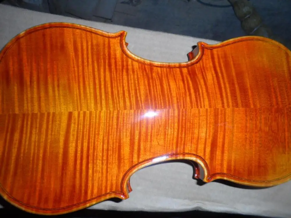 

Intermediate level Handmade violin 4/4 3/4 solid wood Natural tiger pattern red violin instrument With Accessories Brazilian bow