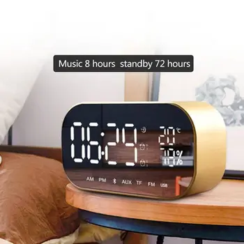 

Wireless Bluetooth Speaker with Dual Alarm Clock LED Display Screen FM Radio Support Aux TF USB MP3 Player for Office Bedroom