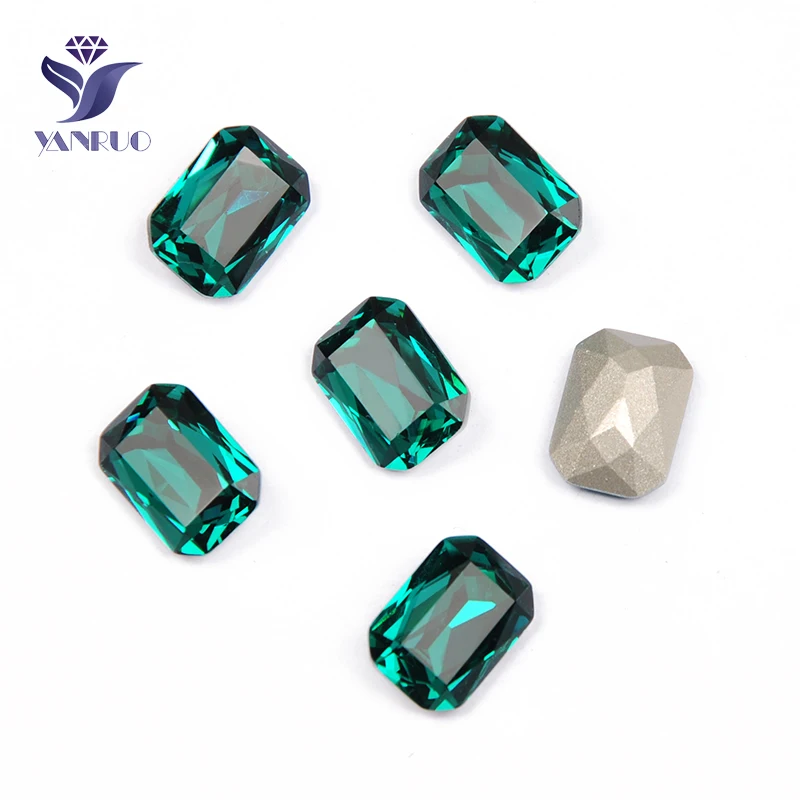Blue Zircon YANRUO 4627 Восьмиугольные Необычные камни, стразы для пришивания с когтями K9, стразы для шитья, кристаллы для украшения - Цвет: Blue Zircon