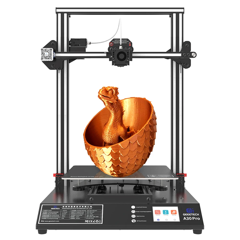 Geeetech 3D принтер A30Pro Dual Hotend GT2560 V4.0 Большой датчик накаливания Бесшумная печать FDM CE