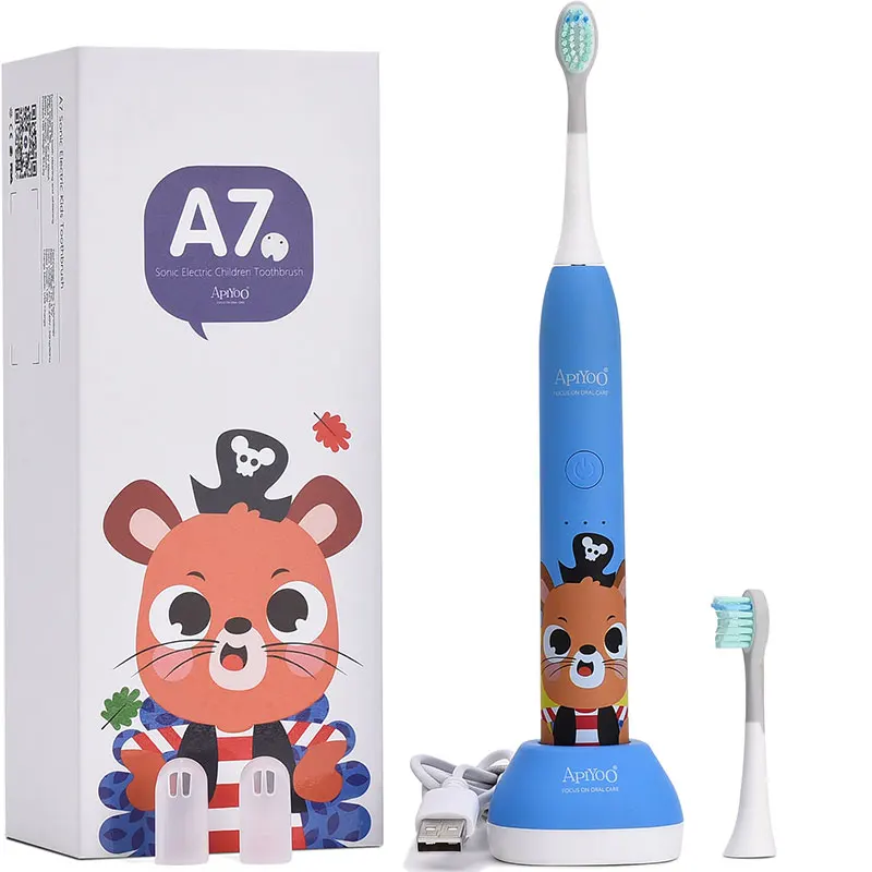 

Kids Electric Toothbrush Replacement Brush Heads Acoustic Wave Wireless Charging Deep Cleaning Toothbrushes for Children