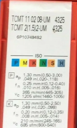 10 шт. карбидные вставки TCMT110208-UM4325