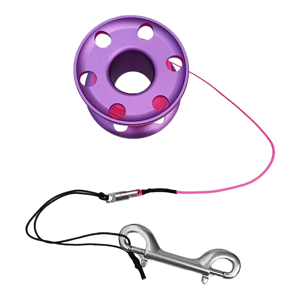 Aluminum Alloy Lightweight Scuba Diving Finger Spool Reel + Replacement 50m/164ft 100ft (30m)/20m/66ft Strong Strength Line