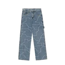 Pantalones vaqueros holgados de estilo Hip Hop para hombre, Jeans rectos, informales, color azul, Vintage, 2021