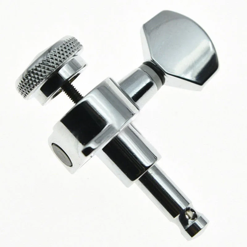 

Right Guitar Tuners Machine Head Replacement Pegs Chrome 6 Inline Tuning Durable Universal