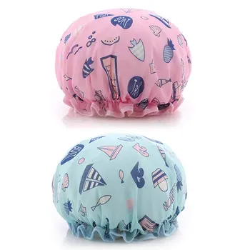 

Reusable Waterproof Beautifully Designed Shower Cap High Elasticity And Durable Shower Cap Nylon Fabric PEVA Lining