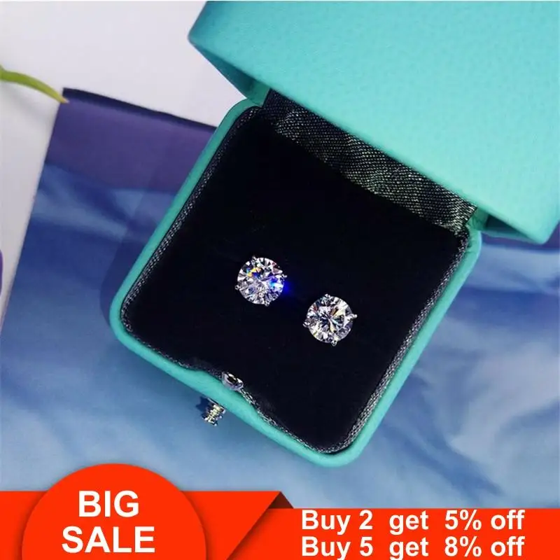 Женские серьги гвоздики из серебра 100% пробы с фианитом|Серьги-гвоздики| |