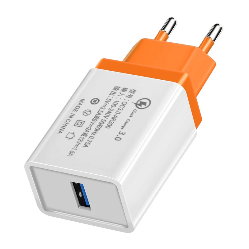 Универсальное USB зарядное устройство QC3.0 5 В/3.5A быстрое зарядное устройство портативное настенное зарядное устройство адаптер EU US разъем для Android IOS смартфон - Тип штекера: Orange