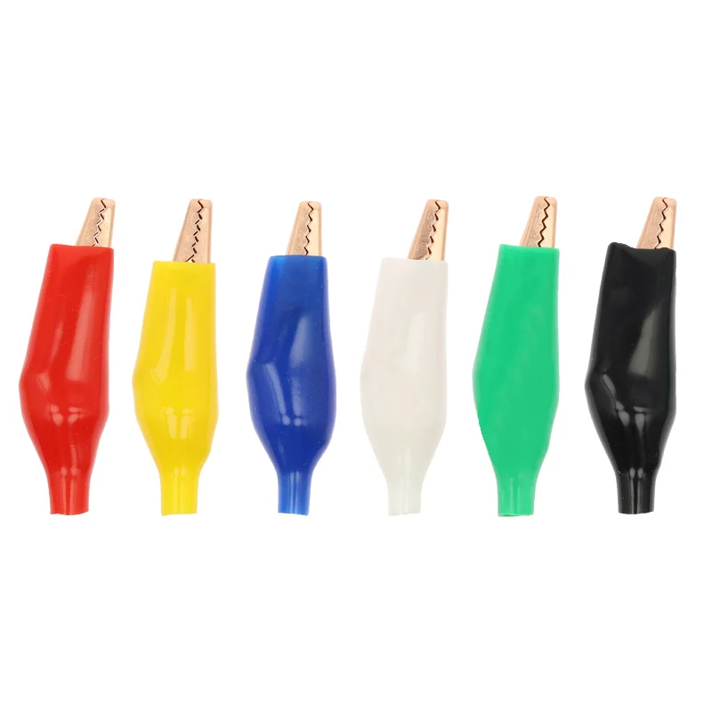 Alligator Clips Electric Test Clamp Test Probes Test Clip Test Hooks Clips Test Leads Alligator Clip Adapter 10pcs 10A 28MM 35MM 45MM metal copper 6-color alligator clip electric clip test probe meter plastic car battery
