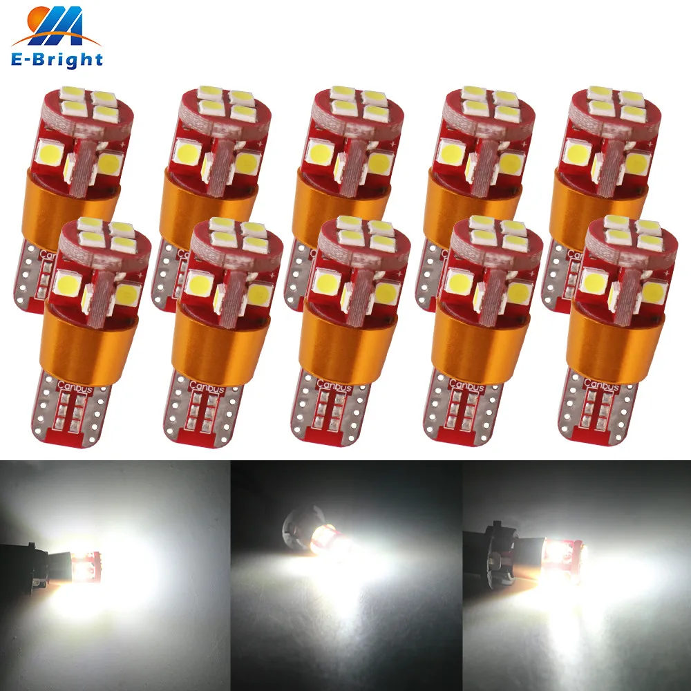 10 шт 12V T10 Canbus 3030 12 светодиодов SMD светодиодные лампы 9-30 в головной светильник