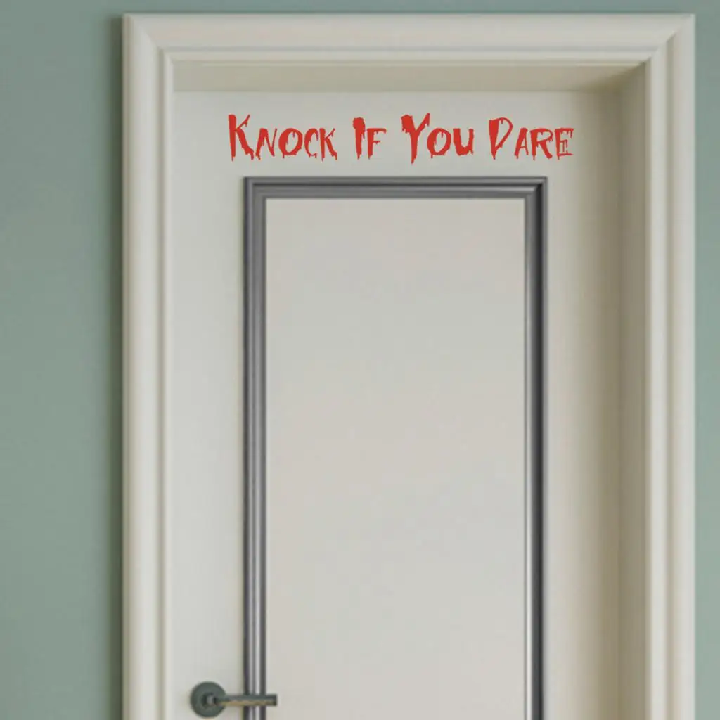 Knock If You Dare Halloween Door Wall Sticker Home Halloween Decoration