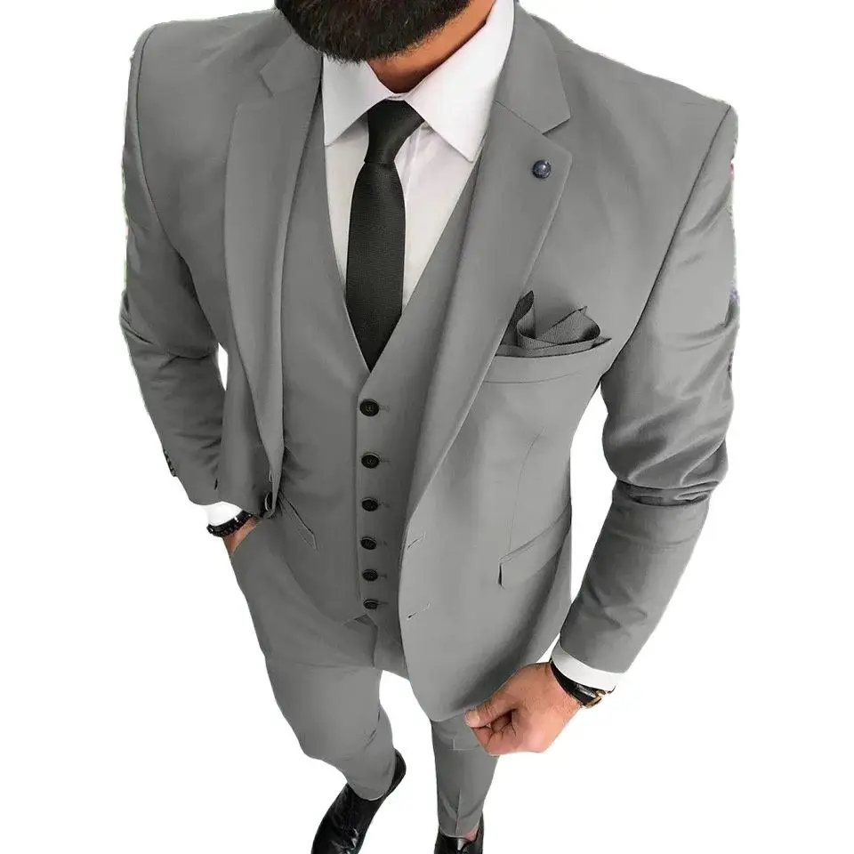 Terno novo masculino vestido de três peças slimwedding vestido de