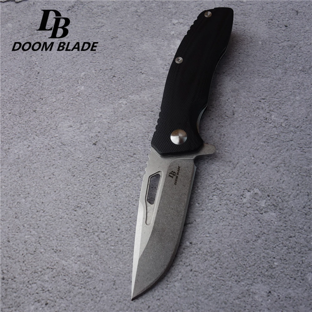 7," 60-61HRC ножи Складной нож D2 лезвие стальная ручка тактические ножи кемпинг выживания Охота Карманный Флиппер Нож EDC инструменты - Цвет: Черный
