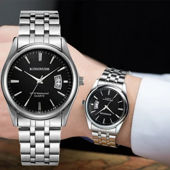 

KN Luxury Mens Wristwatch Stainless Steel Male Simple Leisure Clock Men Top Brand Famous Wrist Watch Business Quartz-watch Gift