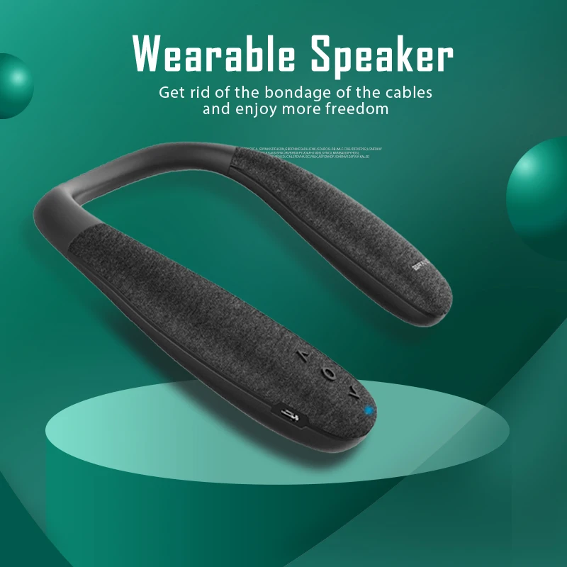 Wireless Neckband Speaker Wearable Surround Sound Bluetooth Neck Speakers with Microphone | Электроника