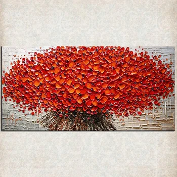 

Modern Abstract Tree Hand Painted Textured Knife Painting On Canvas Wall Art Picture For Living Room Home Decoration Unframed