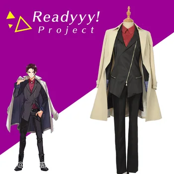 

Anime Japanese Game Readyyy RayGlanz Munakata Touya Cosplay Costume Women Men Jacket Trench Pants Red Shirt Academy Uniform