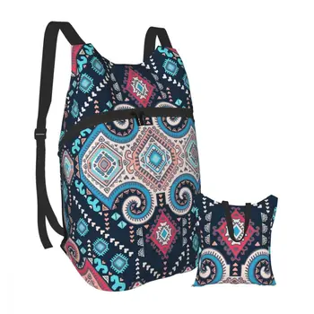 

Foldable Backpack Waterproof Travel Men bag Tribal Mexican Vintage Ethnic Pattern