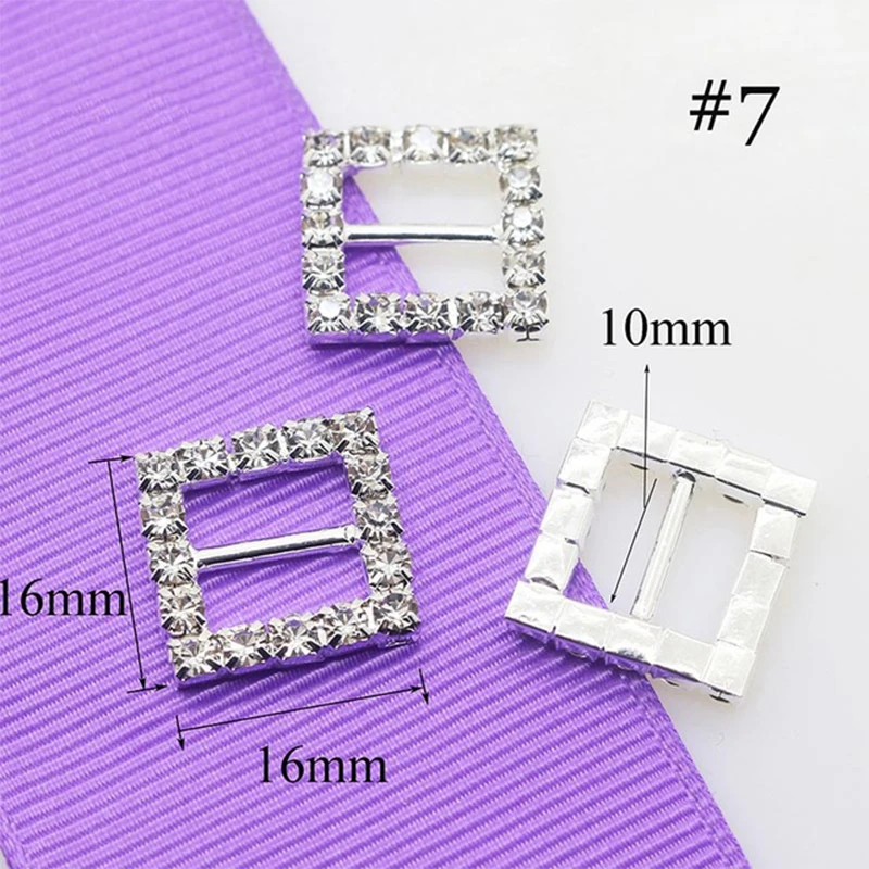 고품질 10개/세트 다양한 모양의 라인스톤 버클 웨딩 초대장 장식 DIY 헤어 액세서리, 리본 도매