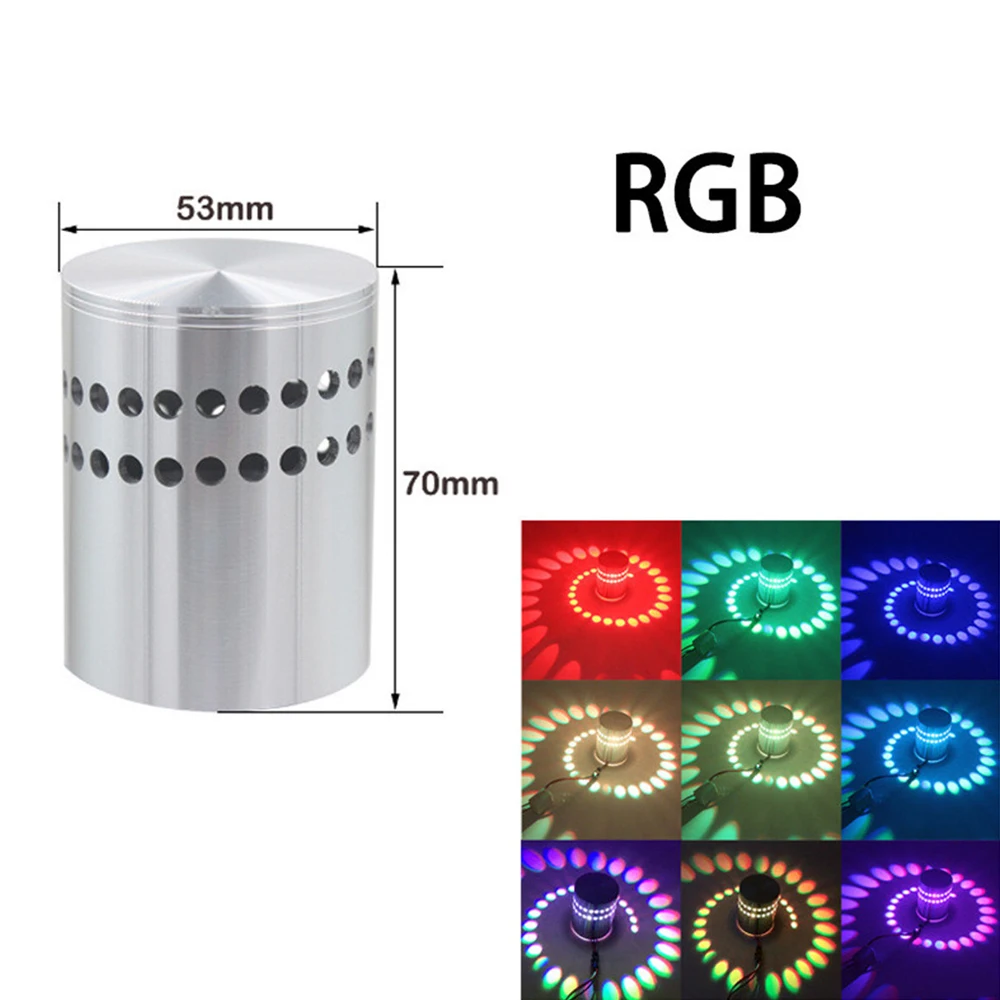 LED Wall Light RGB Spiral Hole Effect Wall Lamp With Remote Controller Colorful Wall light For Bar Lobby KTV Home Decoration Lamp 2