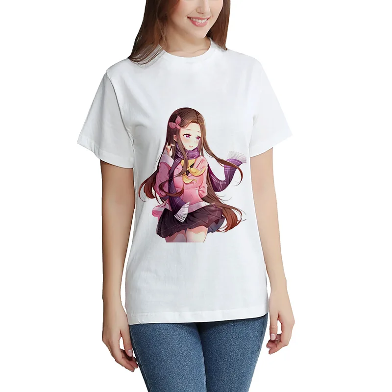 Kimetsu No Yaiba T-shirt Short Sleeve Men's And  Women's Tees Tops Kids Demon Slayer Oversized T Shirt DIY Photo Log Customized