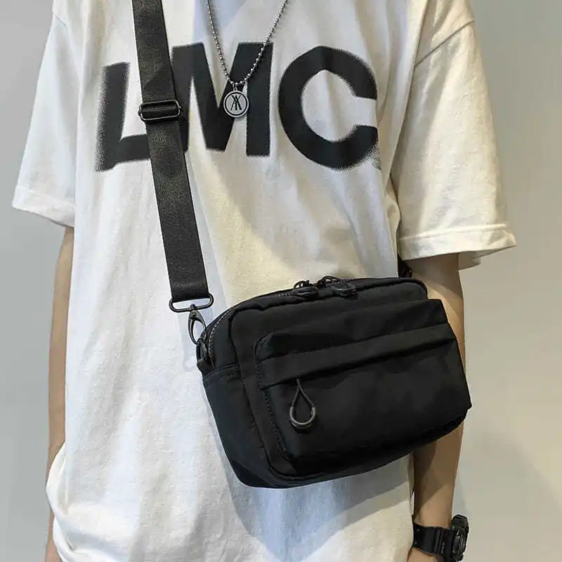Crossbody Bags Unisex Solid Color Black Multi-function