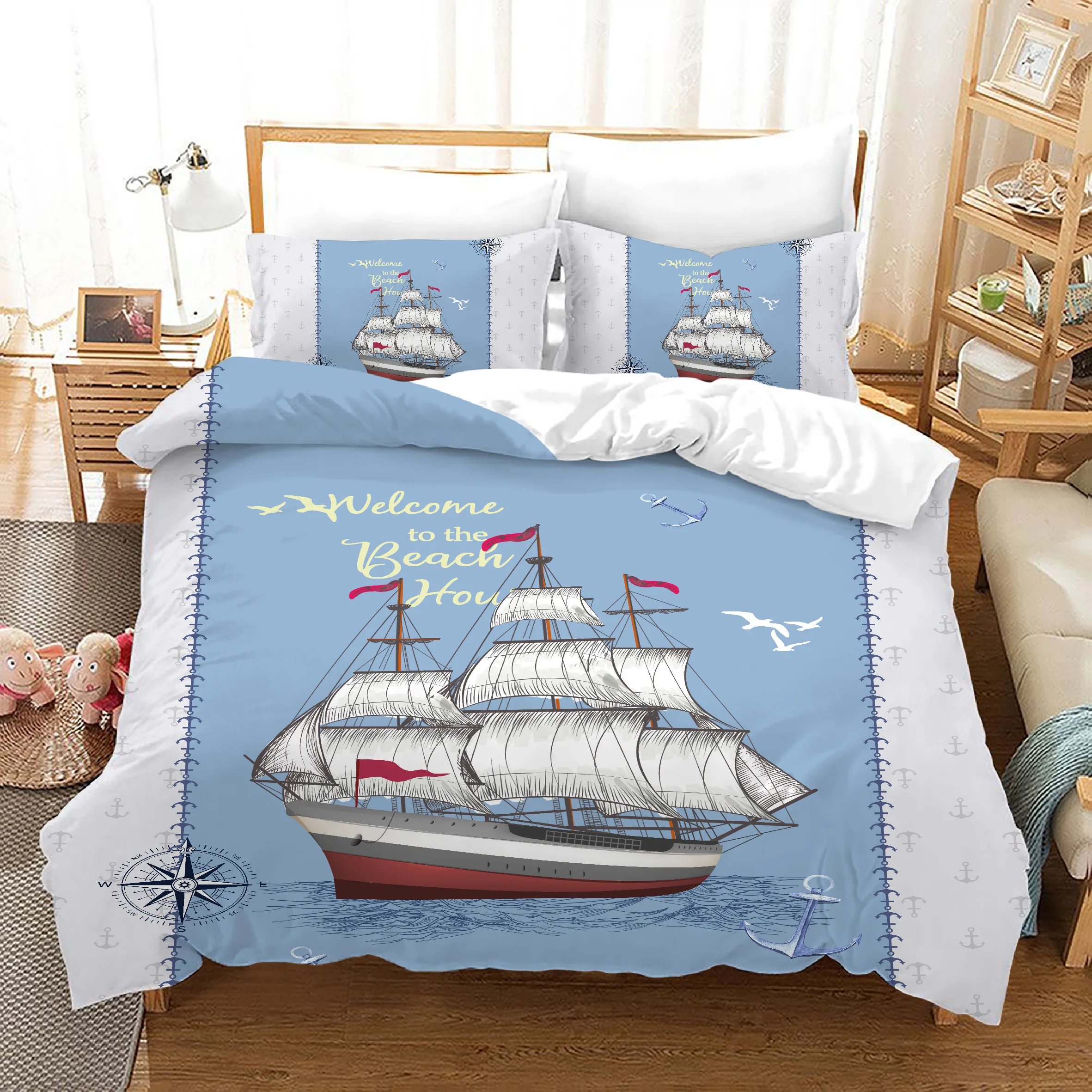 Bedding Set Fashion Popular Duvet Cover with Pillowcases for Adult Kids Bed quilt Twin Queen Size Home Textile | Дом и сад