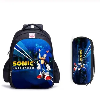 

16 inch Customized School Bags sonic the hedgehog Print School Backpack for Girls Boys Orthopedic Backpacks Children Book Bag